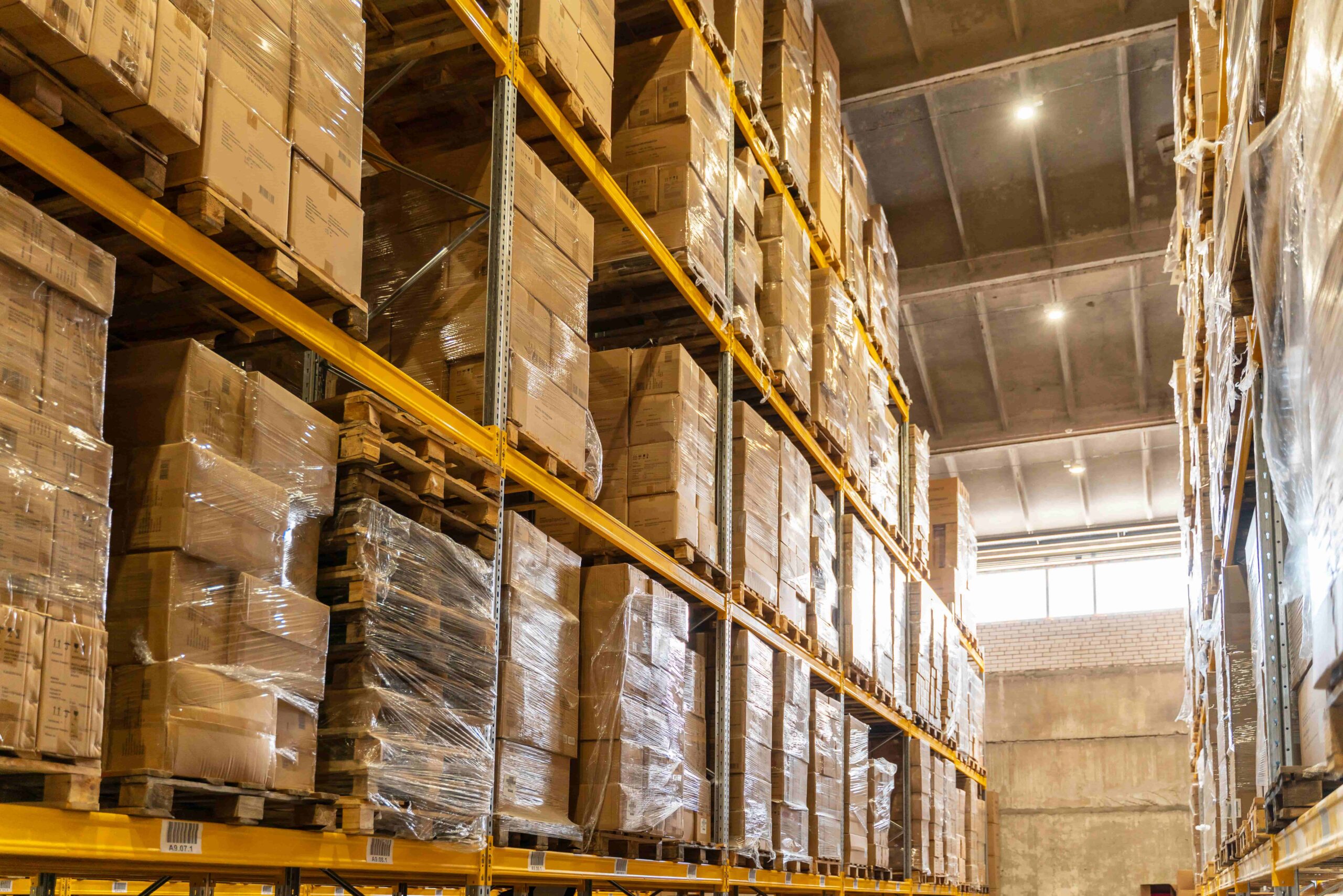 close up warehouse shelving in las vegas